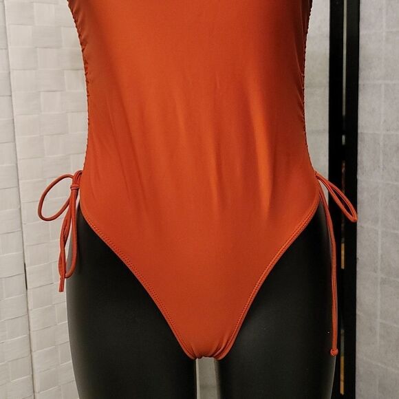 EOMENIE ONE SHOULDER ONE PIECE SWIMSUIT FOR WOMEN HIGH CUT TIE SIDE - Picture 13 of 16